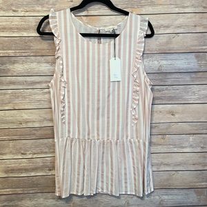Cotton Bleu Ruffle Top